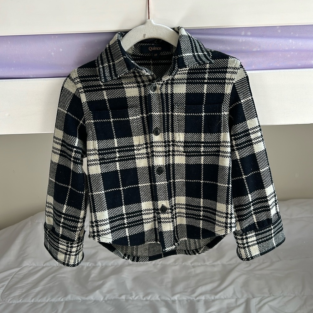 Quince stretch sweater fleece button down shirt 2T